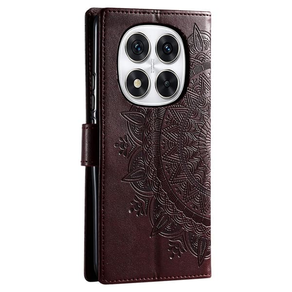 SKALO Xiaomi Redmi Note 14 Pro 5G Mandala Plånboksfodral - Brun