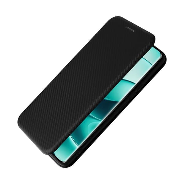 SKALO Xiaomi Redmi Note 14 Pro 5G Carbon Fiber Flip Cover - Sort