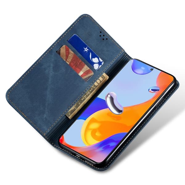 SKALO Xiaomi Redmi Note 14 Pro+ 5G Jeans Flip Cover - Blå