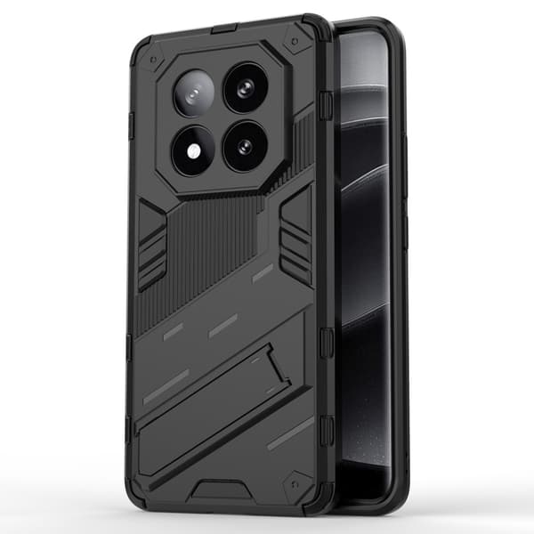 SKALO Xiaomi Redmi Note 14 Pro+ 5G Armor Hybrid Punk Suojakuori - Musta