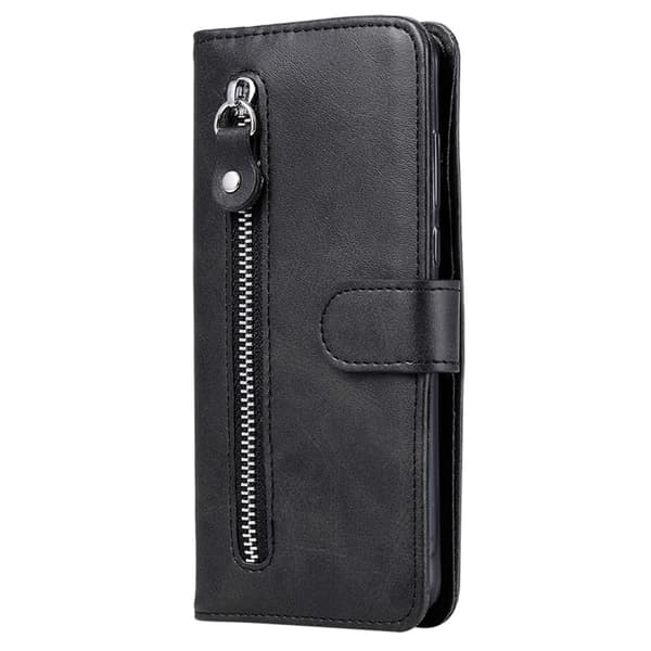 SKALO Xiaomi Redmi Note 14 4G Klassinen vetoketju Lompakkokotelo - Musta