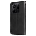 Pikkukuva 9 / 9: SKALO Xiaomi Redmi Note 14 4G Klassinen vetoketju Lompakkokotelo - Musta