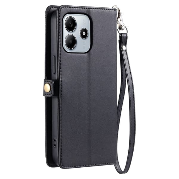 SKALO Xiaomi Redmi Note 14 4G PU-Læder Kuvert Flip Cover - Sort