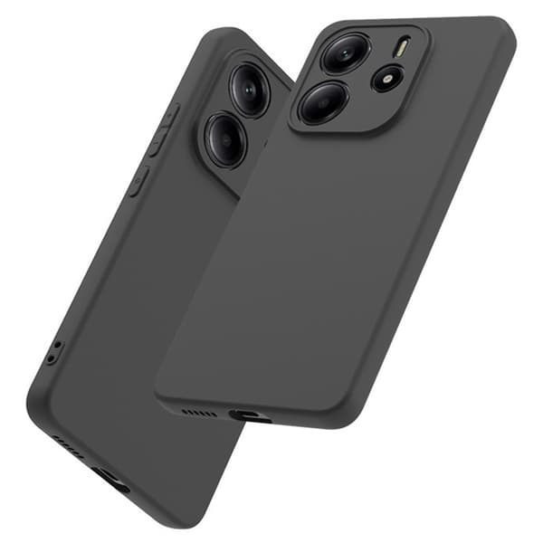 SKALO Xiaomi Redmi Note 14 4G Mattamusta Ultraohut TPU Suojakuori - Musta