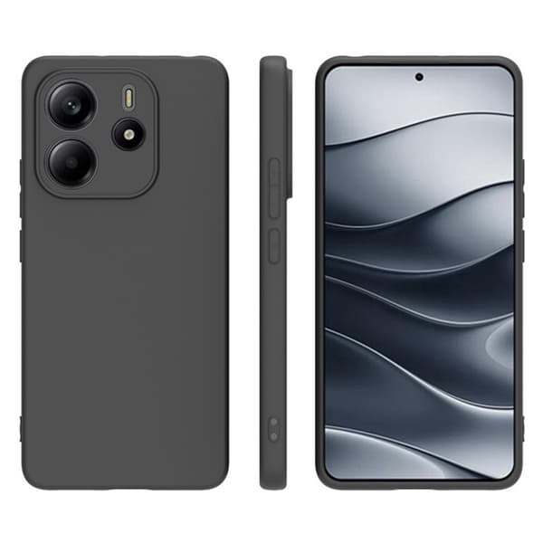 SKALO Xiaomi Redmi Note 14 4G Mattamusta Ultraohut TPU Suojakuori - Musta
