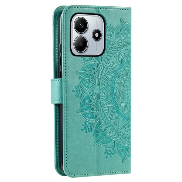SKALO Xiaomi Redmi Note 14 4G Mandala Lompakkokotelo - Turkoosi