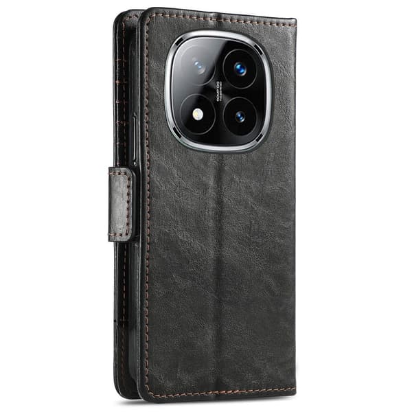 SKALO Xiaomi Redmi Note 14 Pro+ 5G CASENEO 002 Premium Lompakkokotelo - Musta