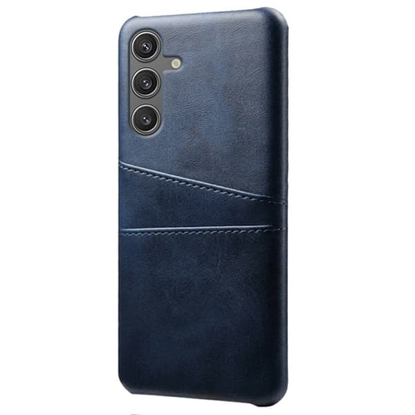 SKALO Samsung S25 PU-Nahkainen Kortholderi Suojakuori - Sininen
