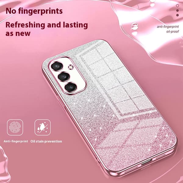 SKALO Samsung S25 Electroplating Glitter Skal - Rosa