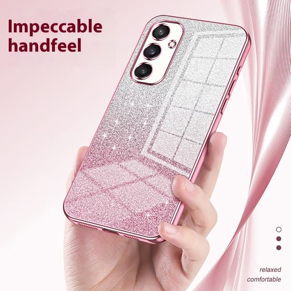 SKALO Samsung S25 Electroplating Glitter Skal - Rosa