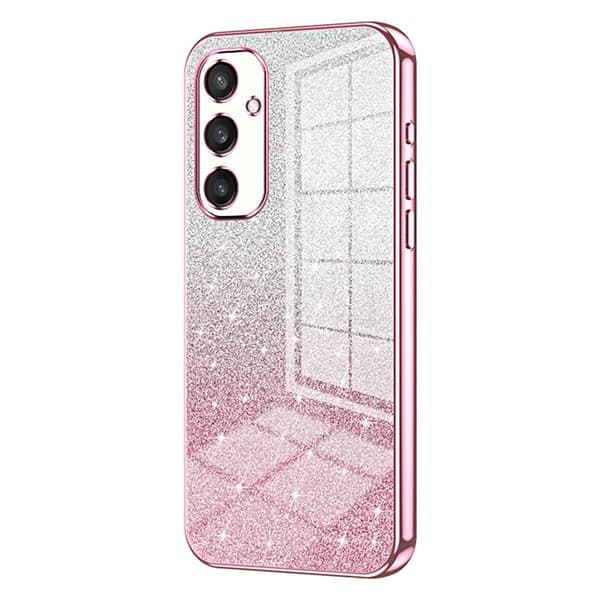 SKALO Samsung S25 Electroplating Glitter Skal - Rosa