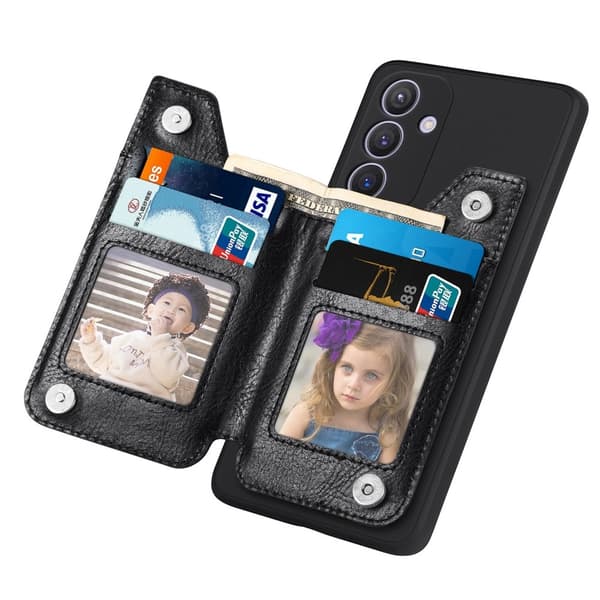 SKALO Samsung S25 PU-læder lynlås Cover - Sort