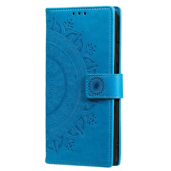 SKALO Samsung S25 Mandala Lompakkokotelo - Sininen