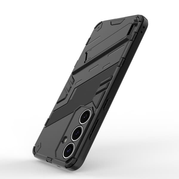 SKALO Samsung S25 Armor Hybrid Punk Suojakuori - Musta