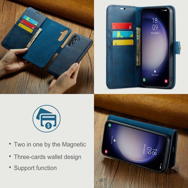 DG MING Samsung S25 2-in-1 Magneetti Lompakkokotelo - Sininen