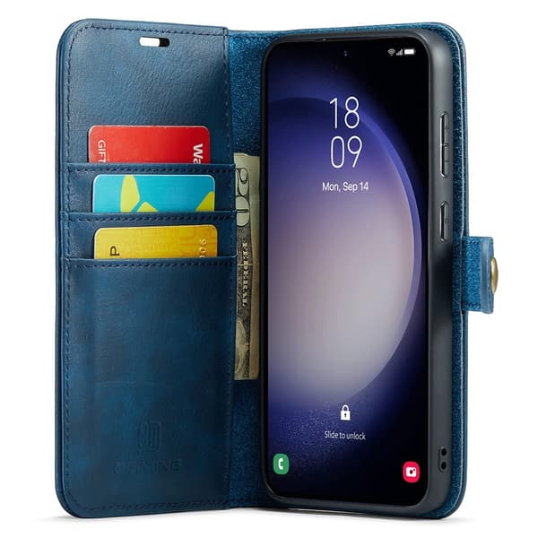DG MING Samsung S25 2-in-1 Magneetti Lompakkokotelo - Sininen