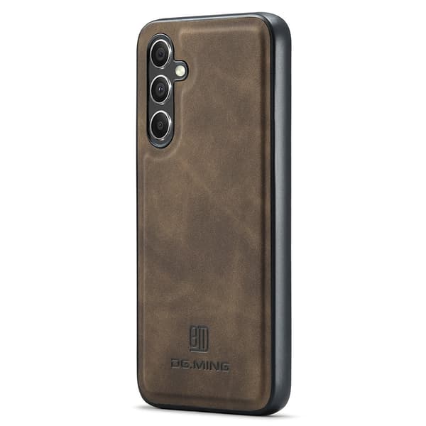 DG MING Samsung S25 Premium PU-nahka Hybrid Suojakuori - Tummanruskea