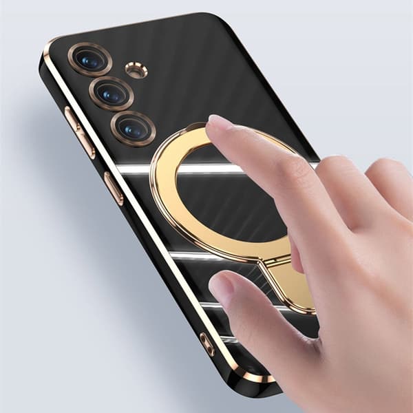 SKALO Samsung S25 Guldring Cover - Hvid