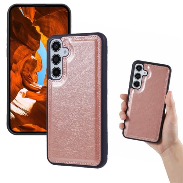 SKALO Samsung S25 2-in-1 Magneettinen Irrotettava Lompakkokotelo - Ruusukulta