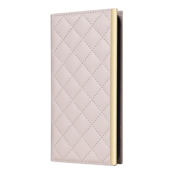 SKALO Samsung S25 Quiltattu olkahihna kullalla reunalla Lompakkokotelo - Beige