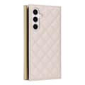 Pikkukuva 7 / 7: SKALO Samsung S25 Quiltattu olkahihna kullalla reunalla Lompakkokotelo - Beige
