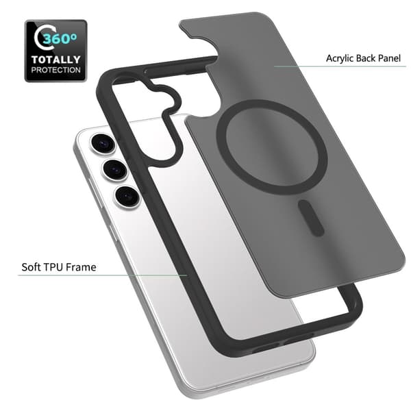 SKALO Samsung S25+ Skin-touch Hybrid Cover - Sort