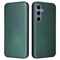 Miniatyrbillede 1 af 8: SKALO Samsung S25 Carbon Fiber Flip Cover - Grøn