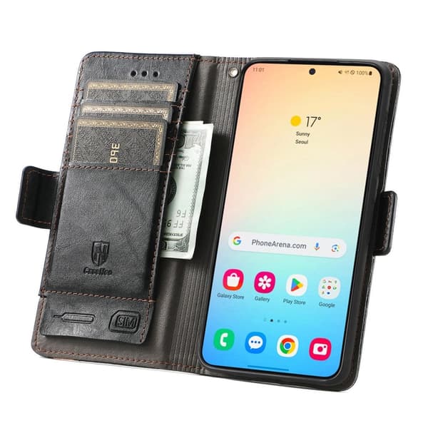 SKALO Samsung S25 CASENEO 002 Premium Lompakkokotelo - Musta