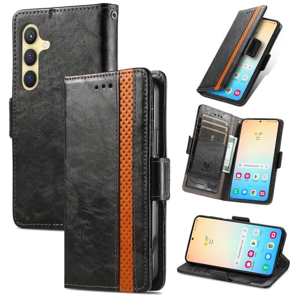 SKALO Samsung S25 CASENEO 002 Premium Lompakkokotelo - Musta