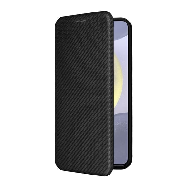 SKALO Samsung S25 Carbon Fiber Plånboksfodral - Svart