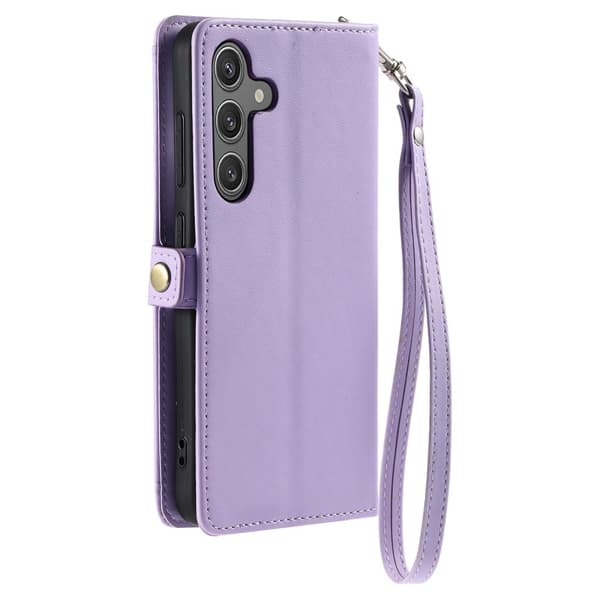 SKALO Samsung S25 PU-Nahkakuori Lompakkokotelo - Violetti