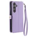 Pikkukuva 11 / 11: SKALO Samsung S25 PU-Nahkakuori Lompakkokotelo - Violetti