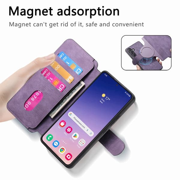 SKALO Samsung S25 CASENEO MW-03 Lompakkokotelo - Violetti
