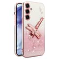 Pikkukuva 1 / 5: SKALO Samsung S25+ KADEM Dragonfly Glitter Suojakuori - Pinkki
