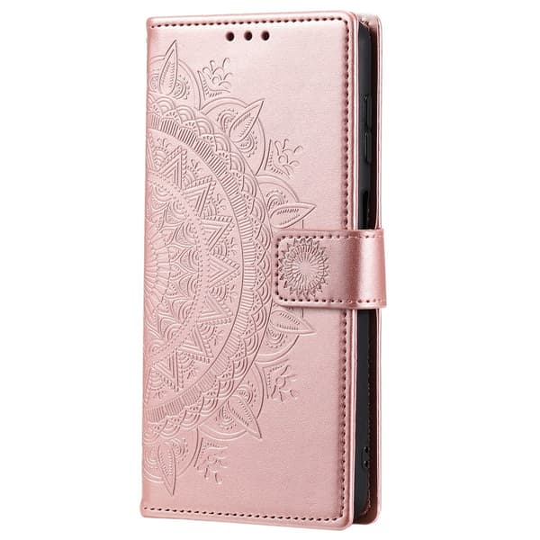SKALO Samsung S25+ Mandala Flip Cover - Rosa guld