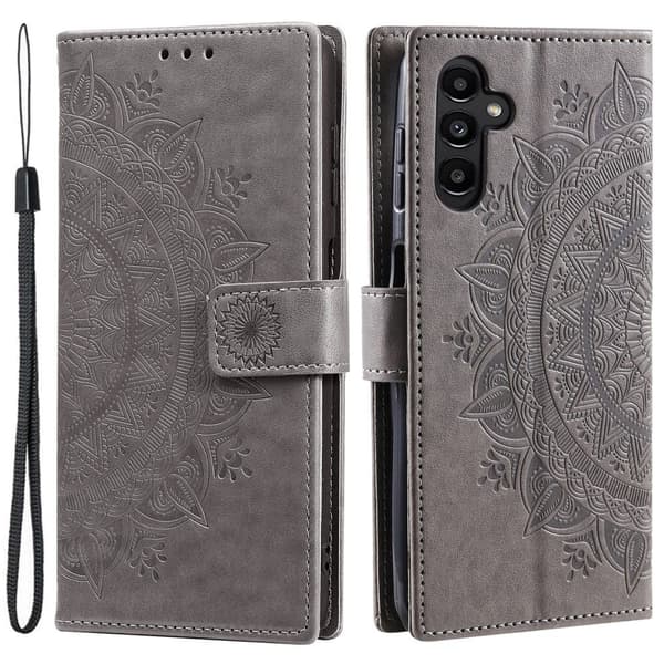 SKALO Samsung S25+ Mandala Flip Cover - Grå