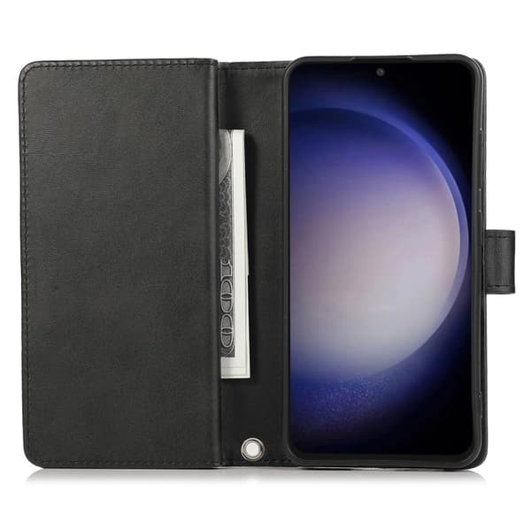 SKALO Samsung S25+ Big Wallet Lompakkokotelo - Musta