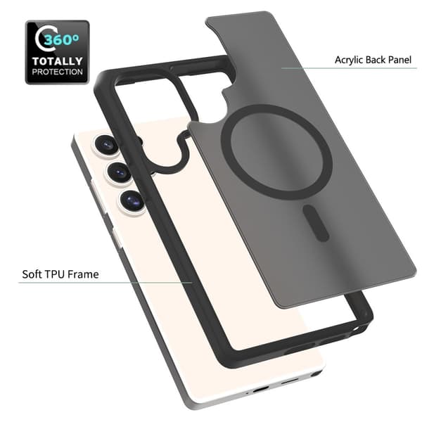 SKALO Samsung S25 Ultra Skin-touch Hybrid Cover - Blå