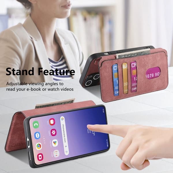 SKALO Samsung S25+ CASENEO MW-03 Lompakkokotelo - Pinkki