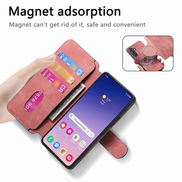 SKALO Samsung S25+ CASENEO MW-03 Lompakkokotelo - Pinkki