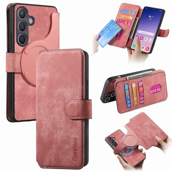 SKALO Samsung S25+ CASENEO MW-03 Lompakkokotelo - Pinkki