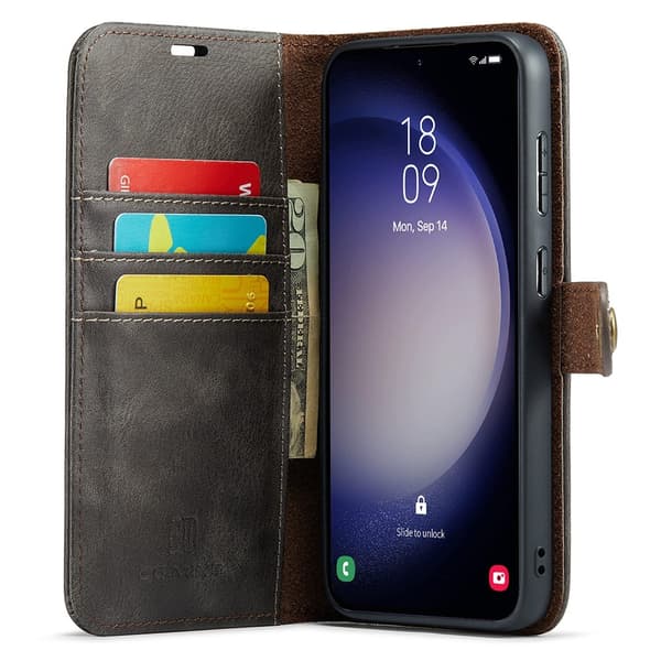 DG MING Samsung S25+ 2-i-1 Magnet Flip Cover - Grå