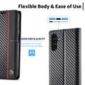 Pikkukuva 5 / 11: SKALO Samsung S25+ LC.IMEEKE Carbon Fiber Lompakkokotelo - Musta