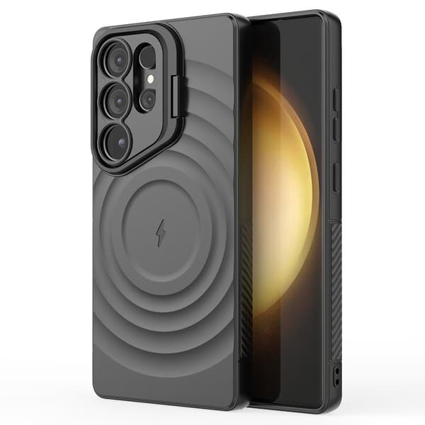 SKALO Samsung S25 Ultra Ripple Texture Cover - Sort