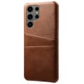 Pikkukuva 2 / 4: SKALO Samsung S25 Ultra PU-Nahkainen Kortholderi Suojakuori - Ruskea