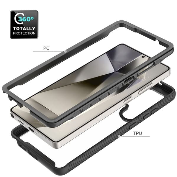 SKALO Samsung S25 Ultra Shockproof Clear Hybrid Cover - Sort