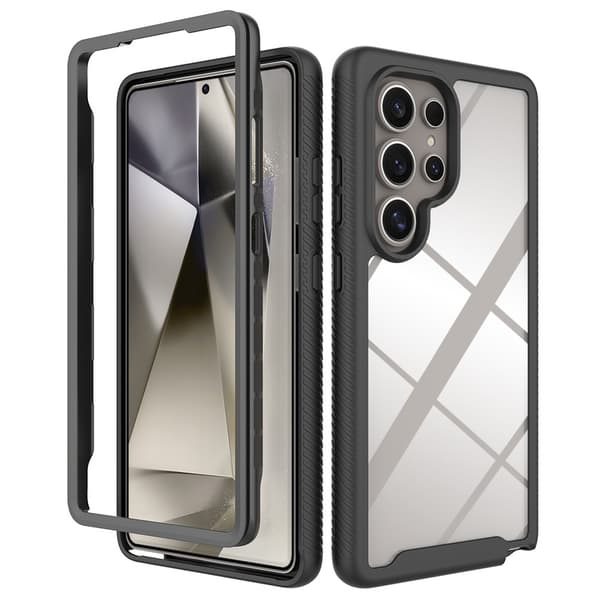 SKALO Samsung S25 Ultra Shockproof Clear Hybrid Cover - Sort