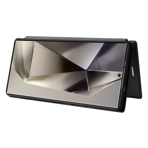 SKALO Samsung S25 Ultra Carbon Fiber Plånboksfodral - Svart