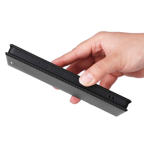SKALO Samsung S25 Ultra Carbon Fiber Plånboksfodral - Svart