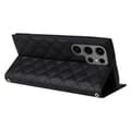 Miniatyrbillede 3 af 7: SKALO Samsung S25 Ultra Quiltet skulderrem med guldkant Flip Cover - Sort